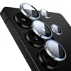 Galaxy S25 Ultra Linsskydd Kameraskydd Härdat Glas med Metallring Titan Silverblå