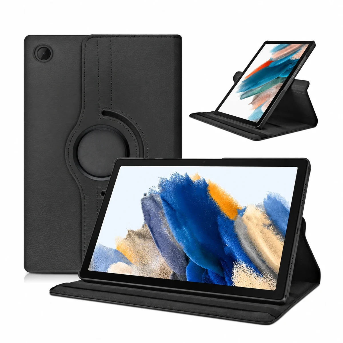 Galaxy tab s6 lite 10,4" 360° smart skal fodral case pu-läder svart