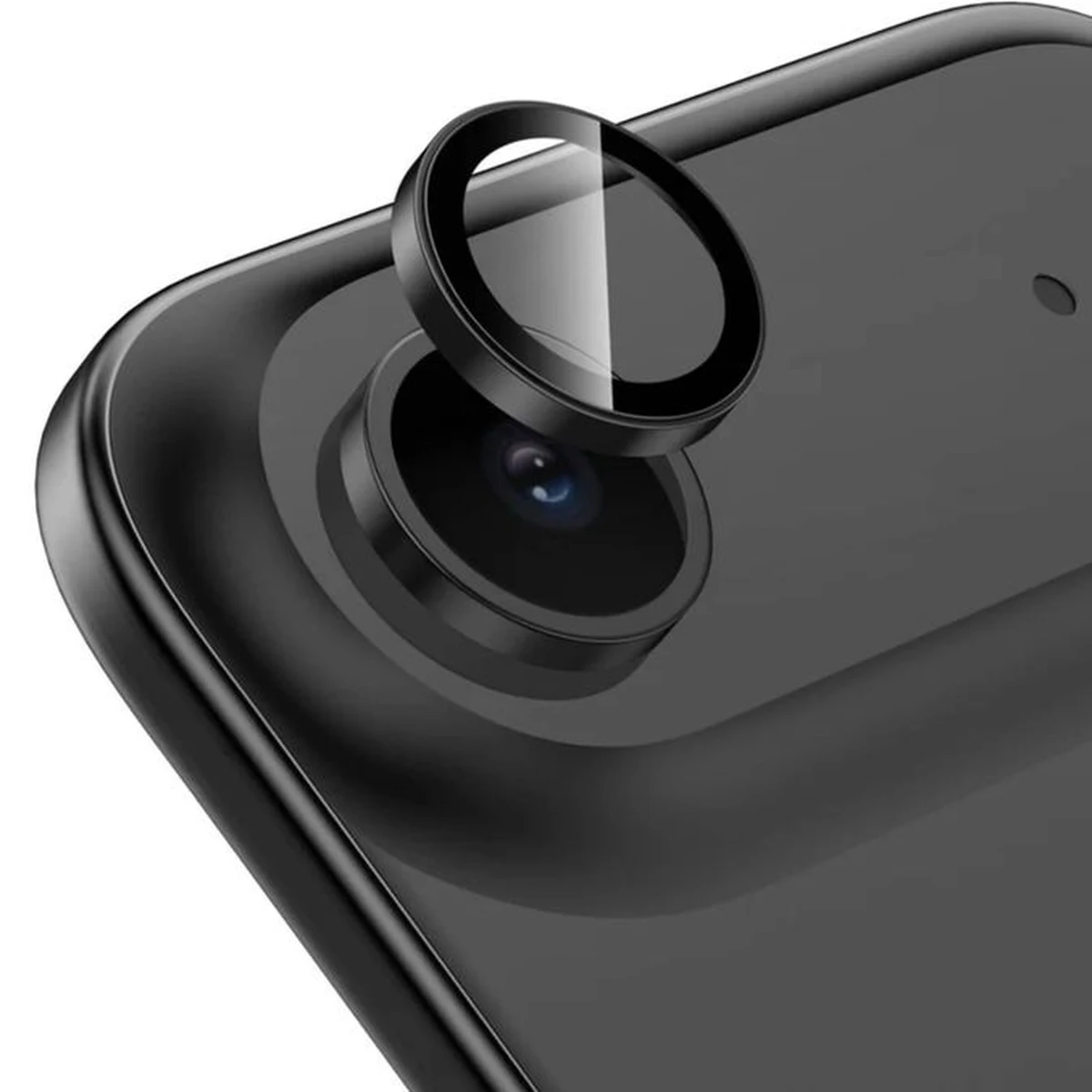 Iphone 17 air linsskydd kameraskydd härdat glas med metallring svart