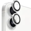 iPhone 17 Linsskydd Kameraskydd Härdat Glas med Metallring Silver