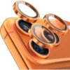iPhone 17 Pro / 17 Pro Max Linsskydd Kameraskydd Härdat Glas med Metallring Orange