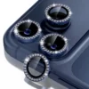 iPhone 17 Pro / 17 Pro Max Linsskydd Kameraskydd Härdat Glas med Strassring Blå