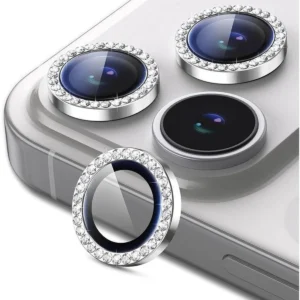 iPhone 17 Pro / 17 Pro Max Linsskydd Kameraskydd Härdat Glas med Strassring Titan