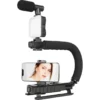 Komplett vlogging kit med stativ, mikrofon & mobilhållare för videoinspelning