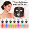 Led-ansiktsmask i silikon – rödljusterapi, 7 ljusfärger, 210 led, 1200 mah