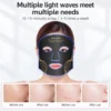 Led-ansiktsmask i silikon – rödljusterapi, 7 ljusfärger, 210 led, 1200 mah
