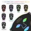 Led-ansiktsmask i silikon – rödljusterapi, 7 ljusfärger, 210 led, 1200 mah
