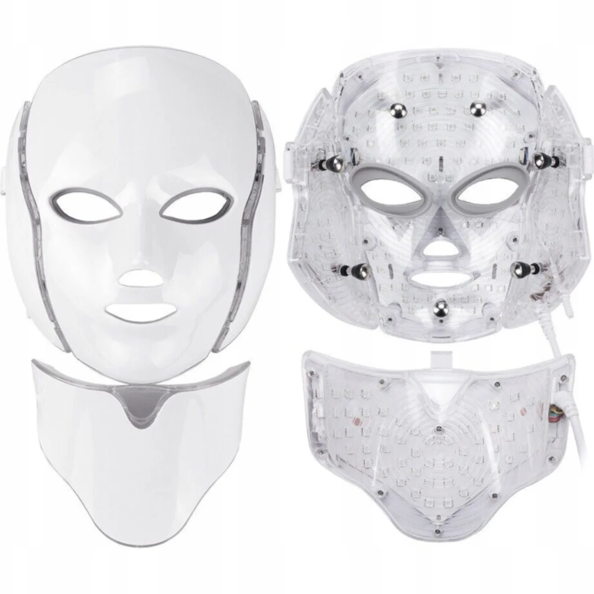 Led-ansiktsmask med halsdel – 7 ljusfärger för ansikte och hals