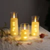 12-pack batteridrivna led-ljus med ljusslinga i akrylcylinder – varmvitt ljus 13 cm