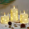 12-pack batteridrivna led-ljus med ljusslinga i akrylcylinder – varmvitt ljus 13 cm