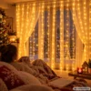 Led ljusgardin 3 × 3 m 300 led varmvit – usb, fjärrkontroll, timer och 8 lägen