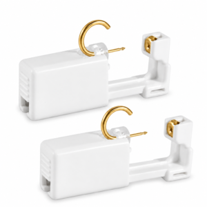 Öronhåltagningsverktyg med ring – guldfärgat, 2-pack