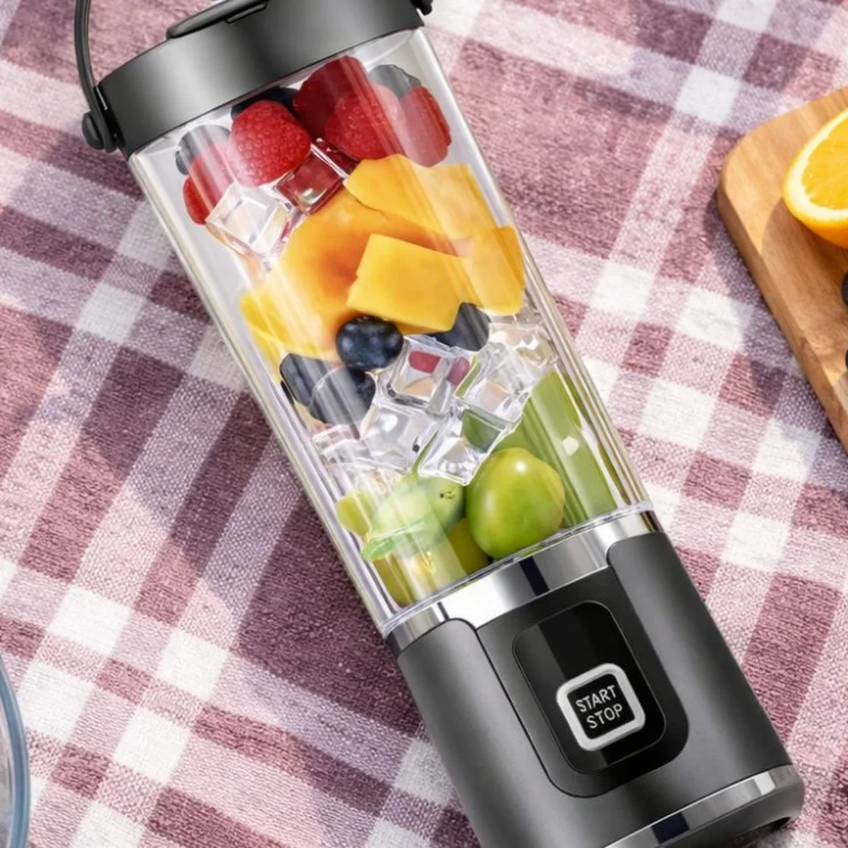 Portabel blender usb 500ml – smoothie blender to go med batteri & led display
