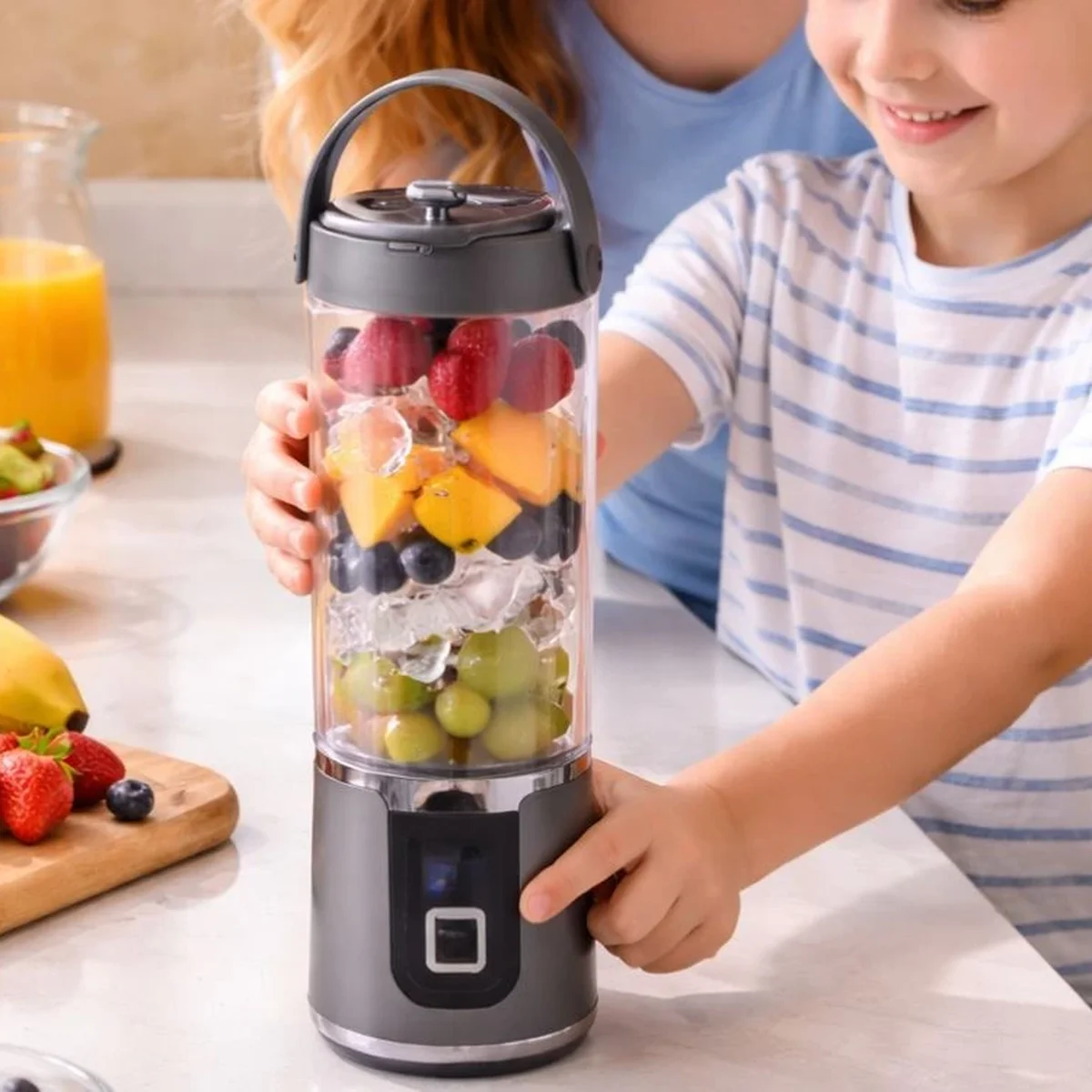 Portabel blender usb 500ml – smoothie blender to go med batteri & led display