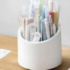 Roterbar sminkborsthållare med lock - kosmetik organisatör