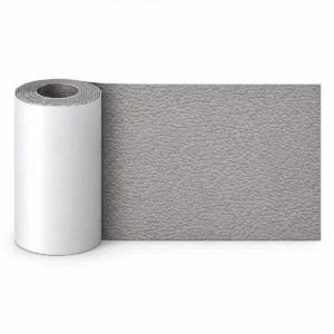Självhäftande Lagningsläder 7,6 × 152 cm – Ljusgrå PU-läder för Soffa & Bilsäte