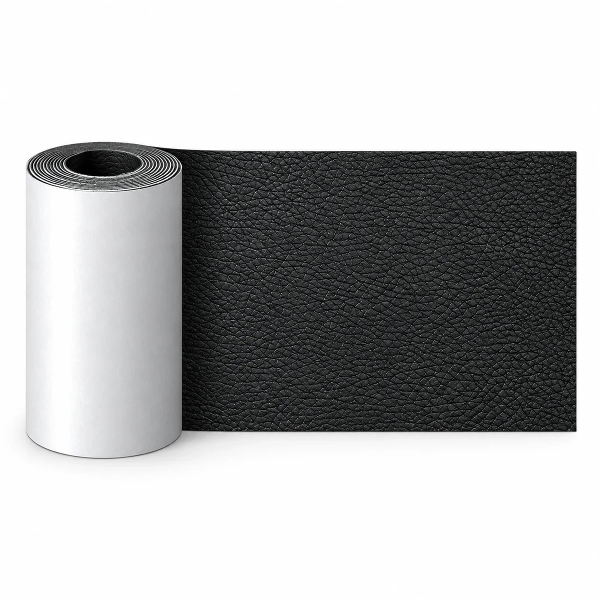 Självhäftande lagningsläder 7,6 × 152 cm – svart pu-läder för soffa & bilsäte