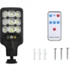 Solcellsdriven led gatulampa med rörelse- och skymningssensor + fjärrkontroll