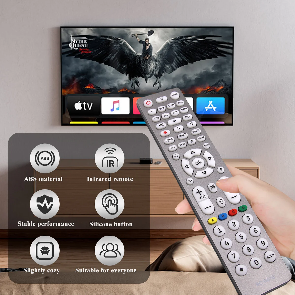 Universal fjärrkontroll med bakgrundsbelysning g016 – för tv, blu-ray, soundbar, mediaspelare och digitalbox