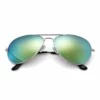Silver pilot aviator solglasögon guld spegelglas