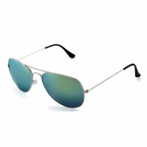 Silver Pilot Aviator Solglasögon Guld Spegelglas