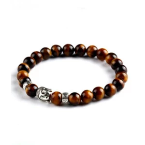 Handgjort Karma Armband Buddha Silver M. Brun Agatesten