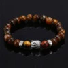 Handgjort karma armband buddha silver m. Brun agatesten