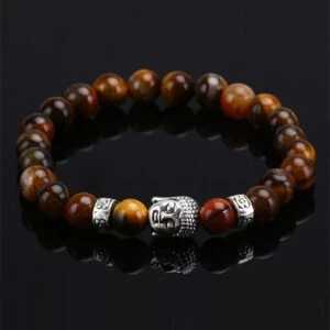 Handgjort Karma Armband Buddha Silver M. Brun Agatesten