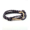 Marinblått Armband Med Fiskekrok (guld)