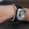 Elegant och stilrent armband lux macrame kopparkulor (silver)