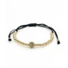 Elegant Och Stilrent Armband Lux Macrame Kopparkulor (guld)
