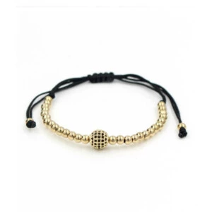 Elegant Och Stilrent Armband Lux Macrame Kopparkulor (guld)