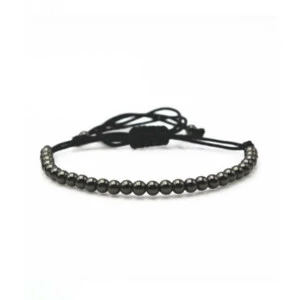 Elegant Och Stilrent Armband Lux Macrame Kopparkulor (svart)