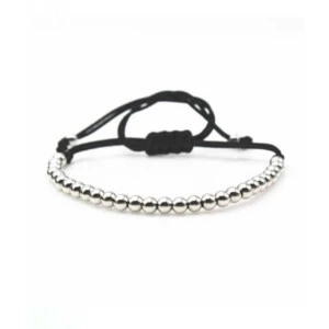 Elegant Och Stilrent Armband Lux Macrame Kopparkulor (silver)