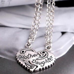 Tvådelat Halsband För Mor Och Dotter Hjärta