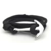 Handgjort Tygarmband Rep Med Ankare I Metall Svart/silver