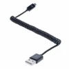 Android Laddkabel Usb Micro Usb Spiralkabel (svart)
