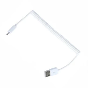 Android Laddkabel Usb Micro Usb Spiralkabel (vit)