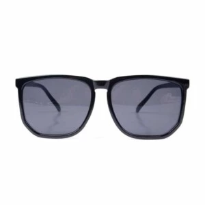 Svarta Fyrkantiga Solglasögon Svart Glas