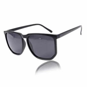 Svarta Fyrkantiga Solglasögon Svart Glas