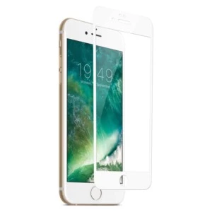 Iphone 7/8 Skärmskydd Kolfiber Härdat Glas (vit)