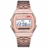 Roseguld Digital Vintage Retro Klocka Armbandsur Metall Lcd