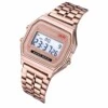 Roseguld digital vintage retro klocka armbandsur metall lcd
