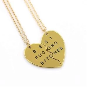 Vänskapshalsband För Kompisar Best Bitches/friends Guld