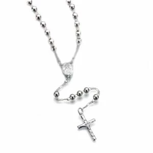 Långt Vitguldpläterat Halsband Radband Silver/vitguld