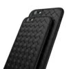 Iphone 7 8 plus mobilskal flätat svart läder skinn