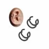 2-pack Svart Fake Piercing Öron Örhänge Ear Cuff Utan Hål