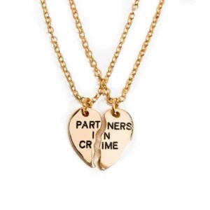 Vänskapshalsband För Kompisar Par Partners In Crime Guld