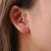 Fake helix tragus piercing öron örhänge ear cuff utan hål svart