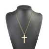 Halsband kedja med stort kors (guld)